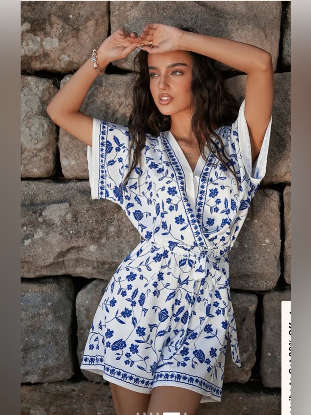 Cupshe Floral Print Belted Romper